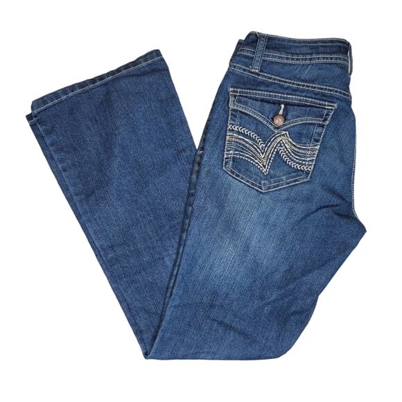 l.e.i. Jeans Bridget Curvy Bootcut Denim Size 5 *Damaged* - Picture 2 of 15